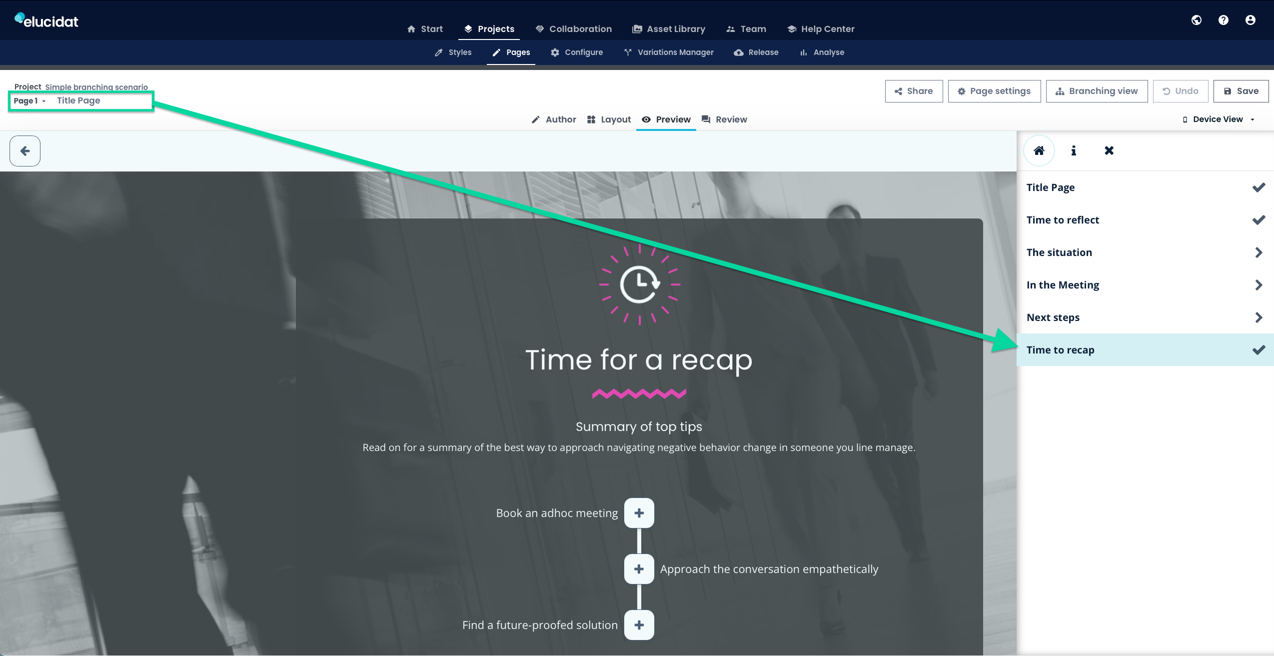 eluauthor-project-preview-navigation-mismatch