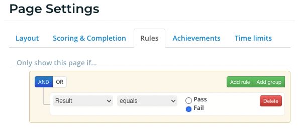 Creating Pass/Fail scenarios with separate results pages – Elucidat