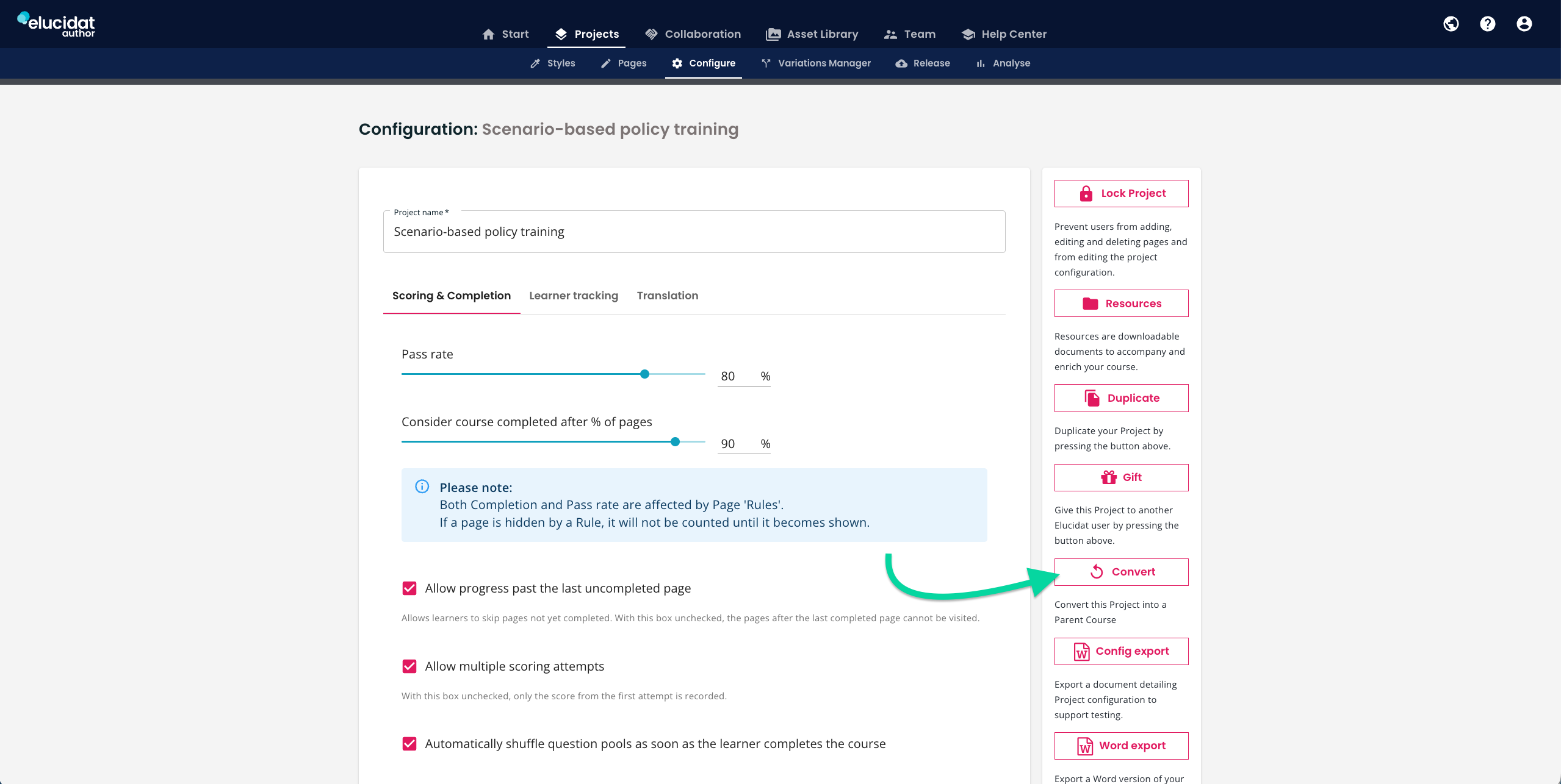eluauthor-project-configure-convert-to-parent